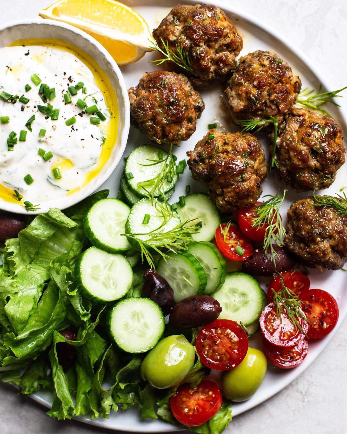 Shawarma Lamb Meatballs with Feta Sauce by thedaleyplate | Quick & Easy ...