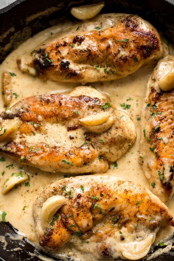 Chicken in Creamy Garlic Sauce Recipe | The Feedfeed