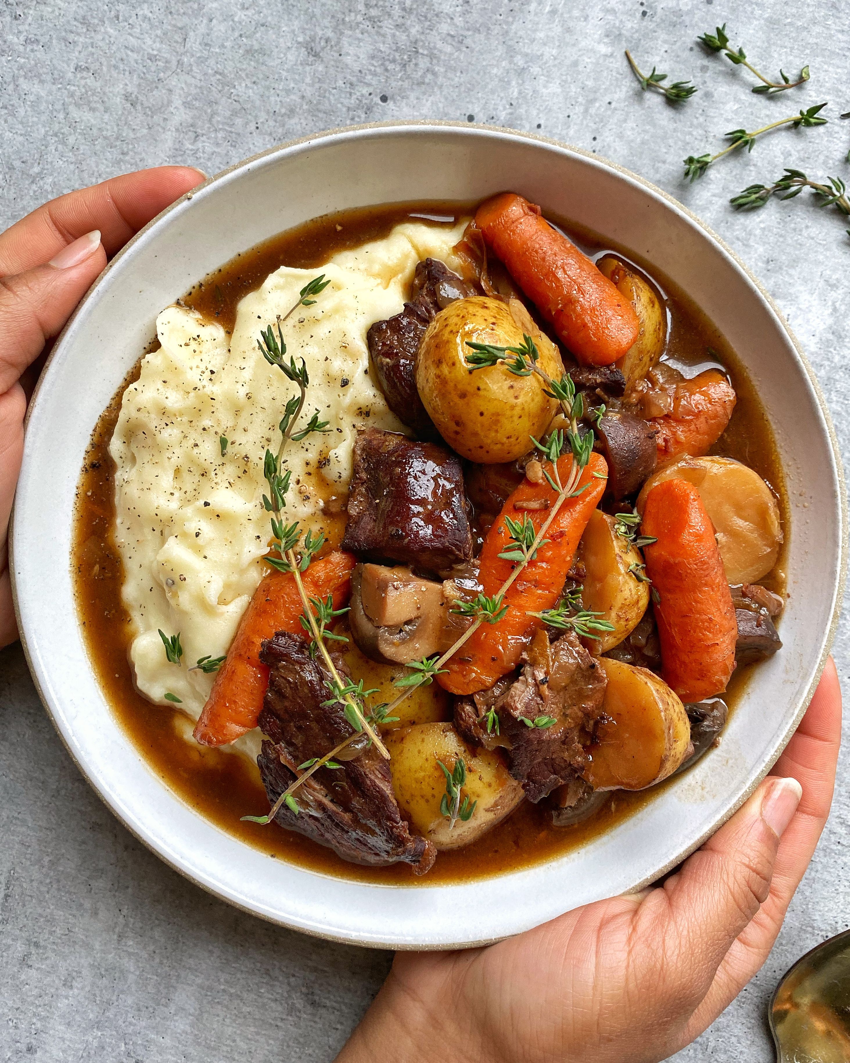Red Wine-Braised Beef Stew with Potatoes and Carrots by thefeedfeed ...