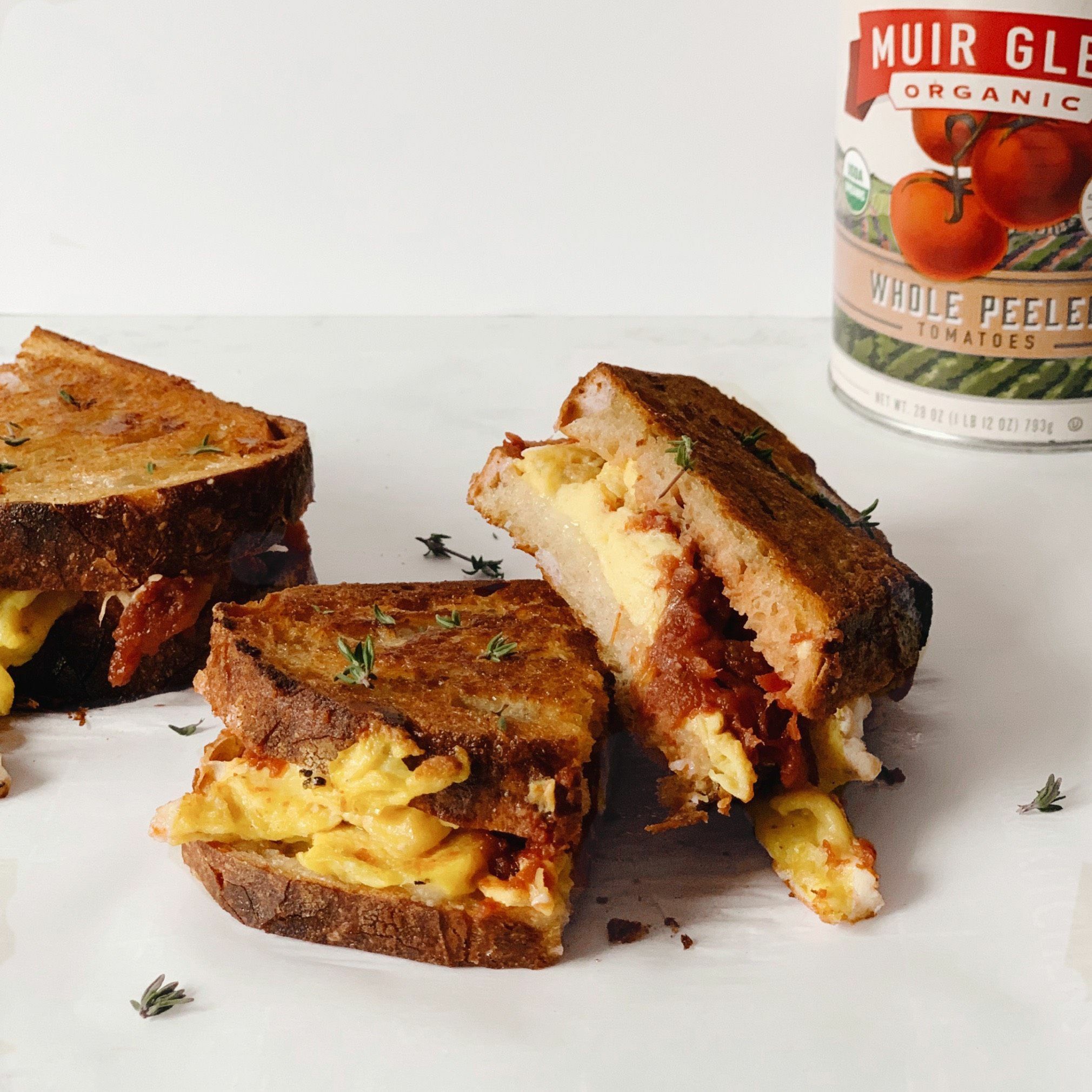 Breakfast Grilled Cheese with Soft Scrambled Eggs Recipe