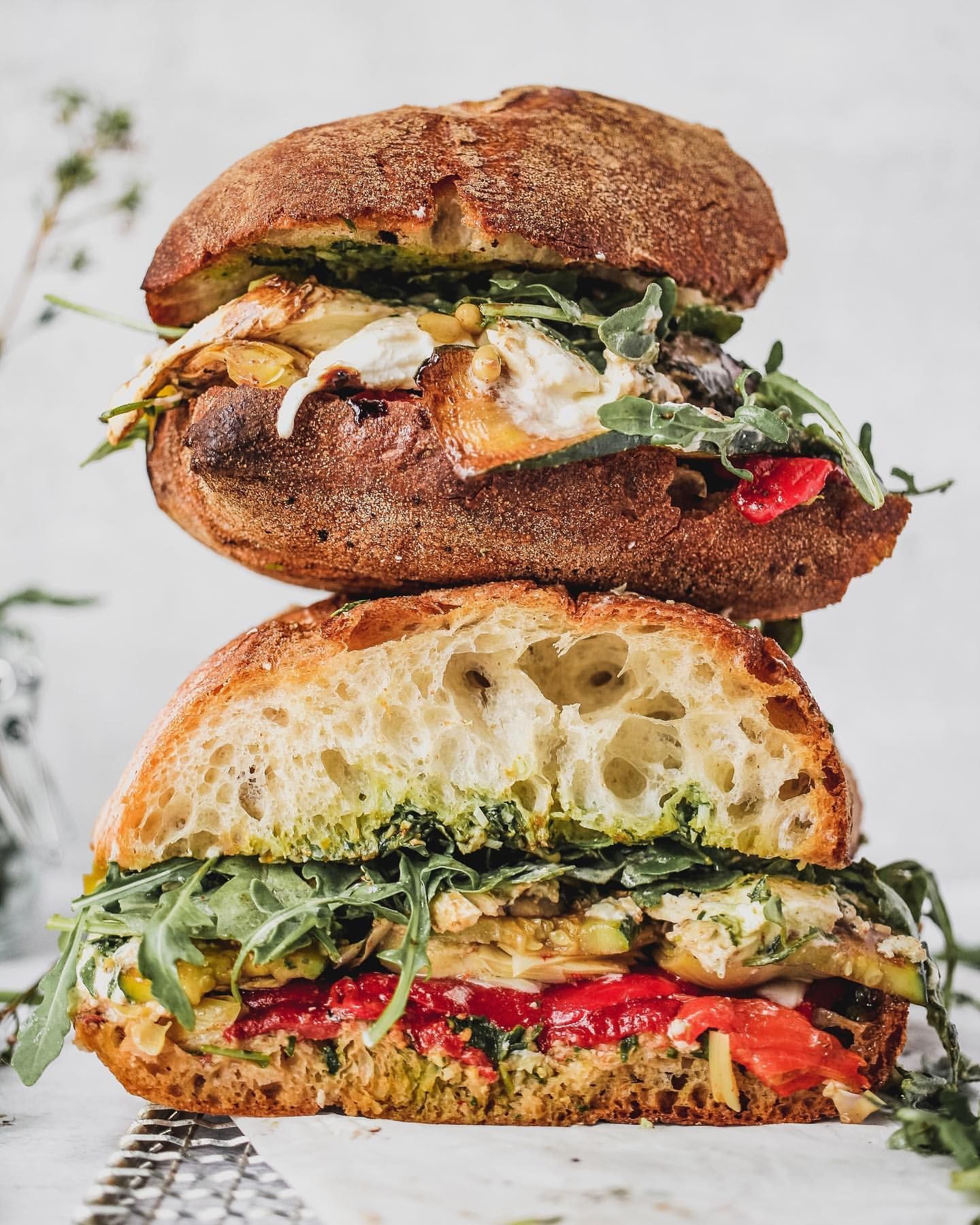 Vegetable and Burrata Antipasto Sandwich by abouttosprout Quick & Easy Recipe The Feedfeed