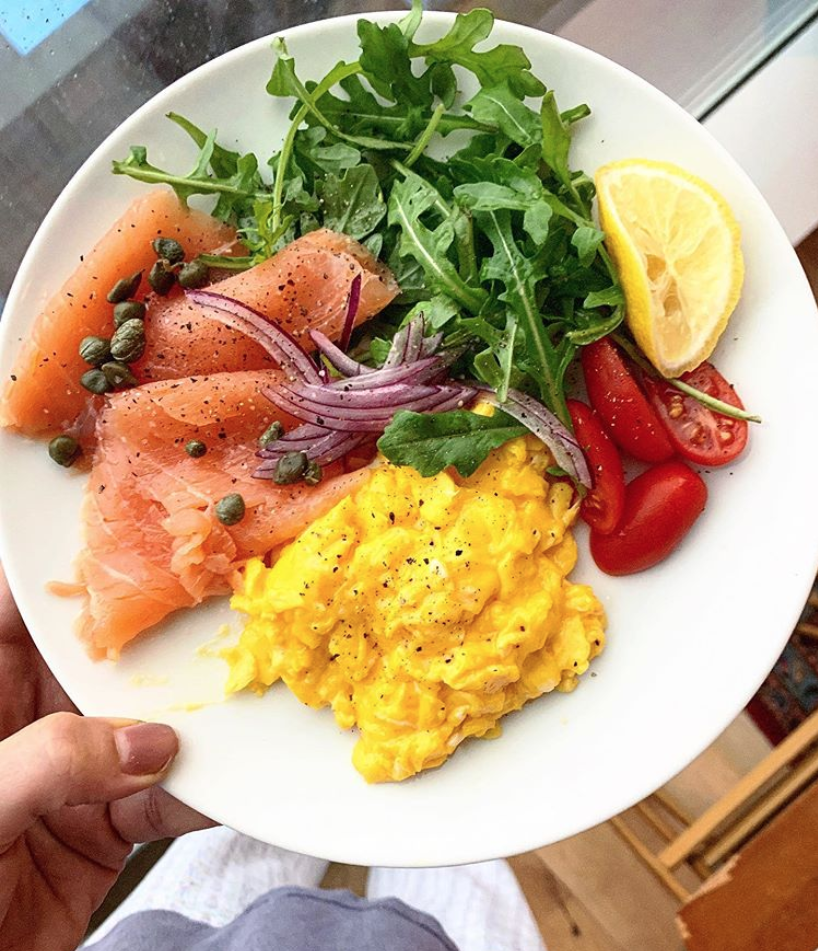 Scrambled Egg Plate with Lox and Arugula | The Feedfeed