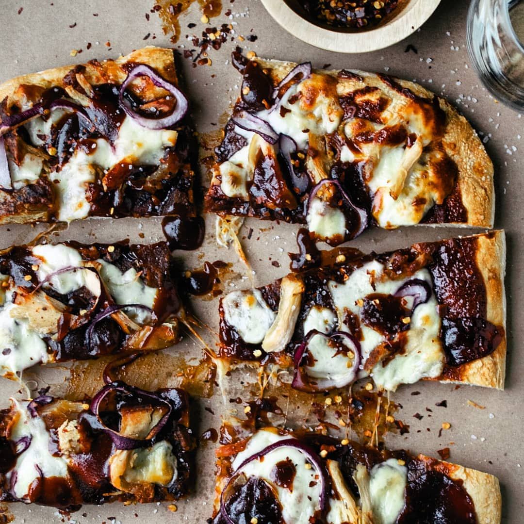 BBQ Bourbon Chicken Flatbread Recipe The Feedfeed