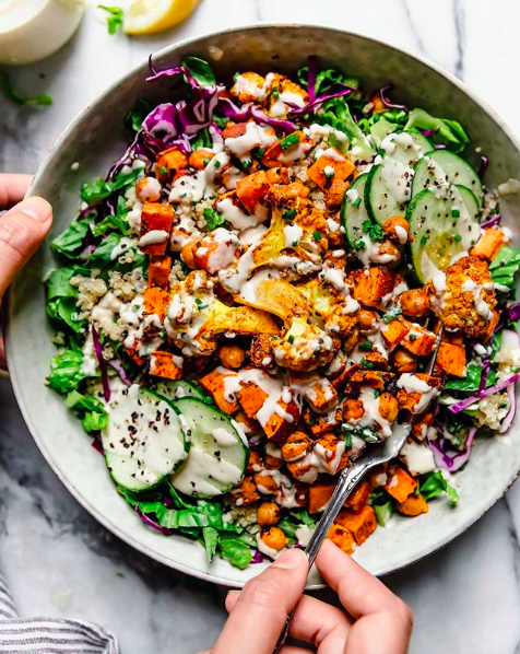 Sheet Pan Veggie Shawarma Bowls with Roasted Cauliflower and Sweet ...