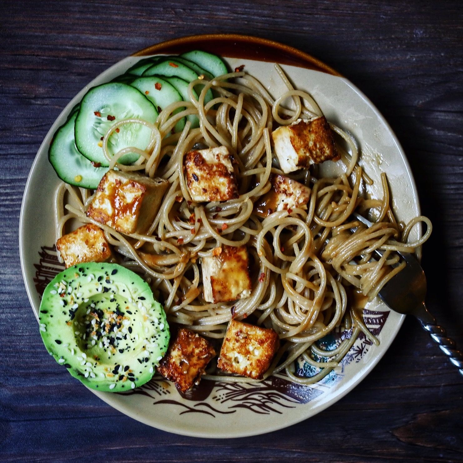 Cold Sesame Noodles with Spicy Tofu and Avocado by eatingforironman | Quick  & Easy Recipe | The Feedfeed