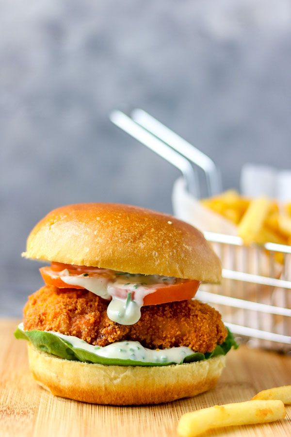 Crispy Fish Burger With Chips Recipe The Feedfeed