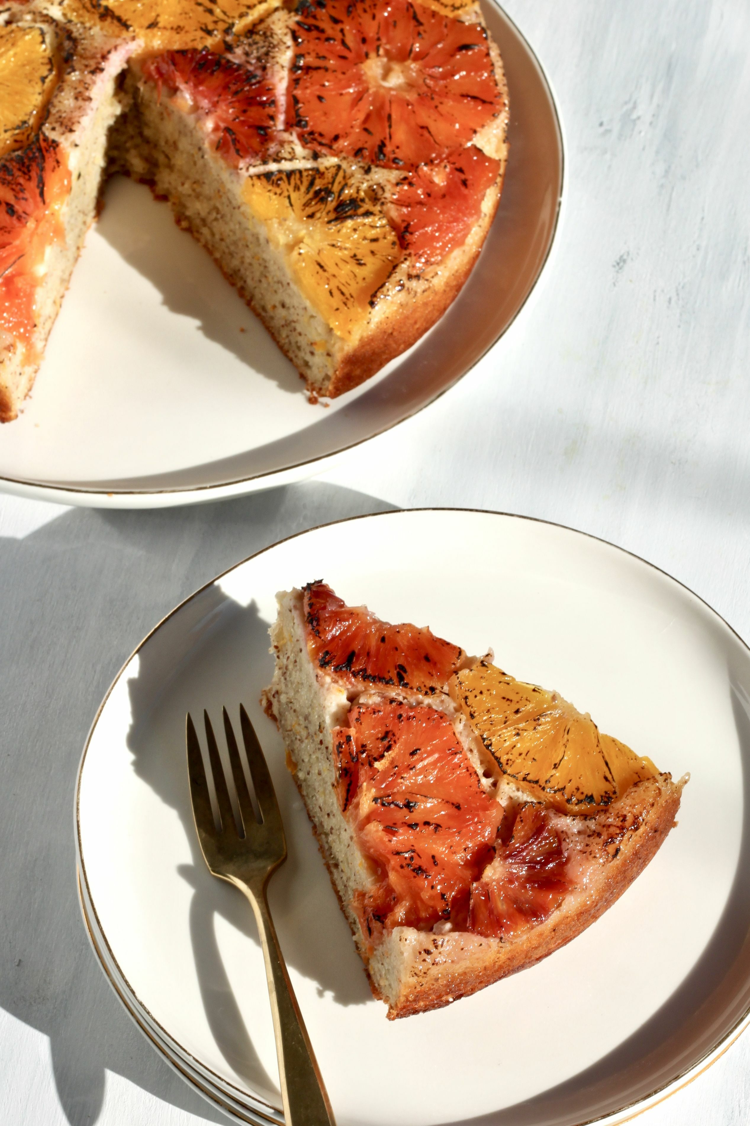 Citrus Upside Down Almond Cake Recipe By Maren Ellingboe The Feedfeed