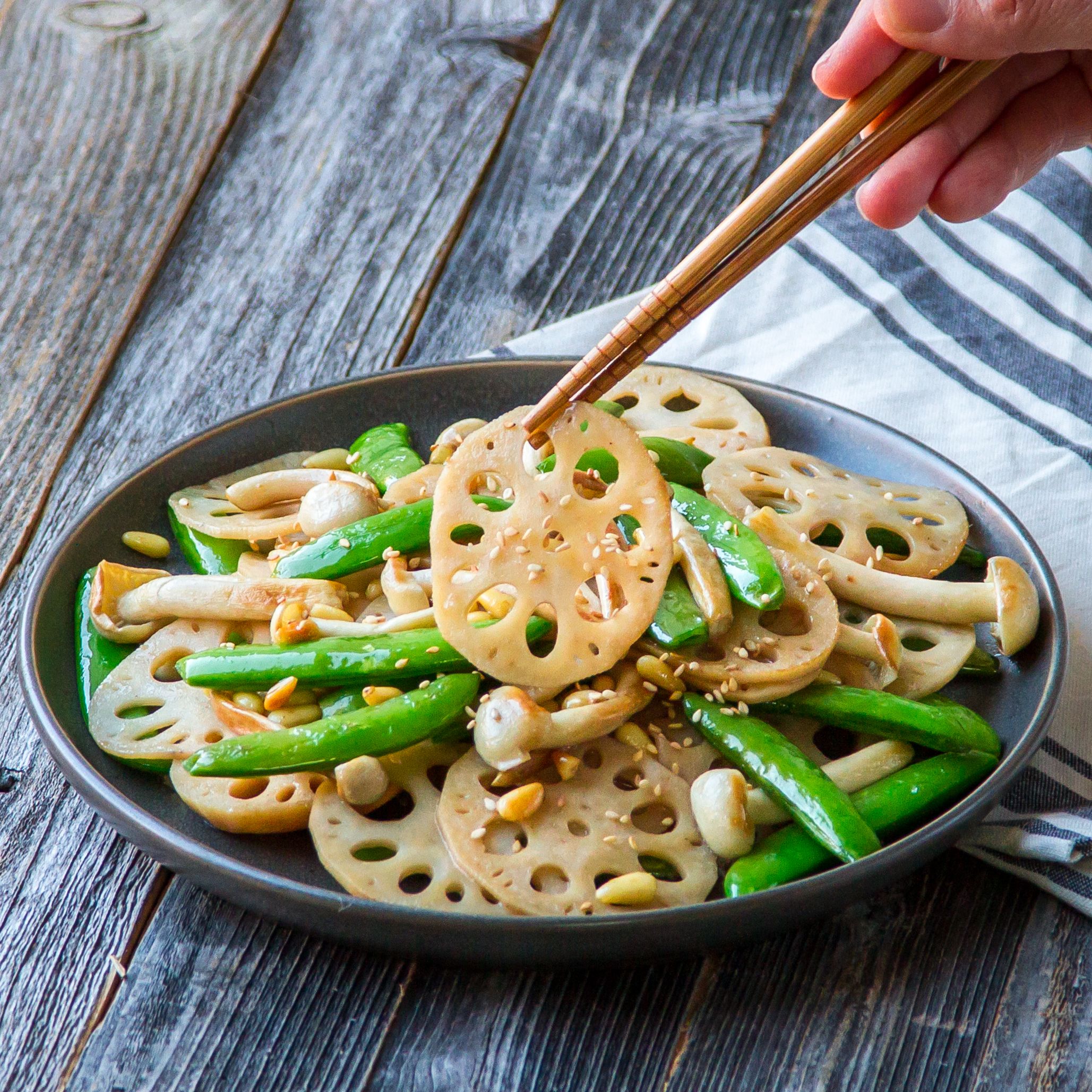 Stir Fry Lotus Root With Pine Nuts By Woon heng Quick Easy Recipe 