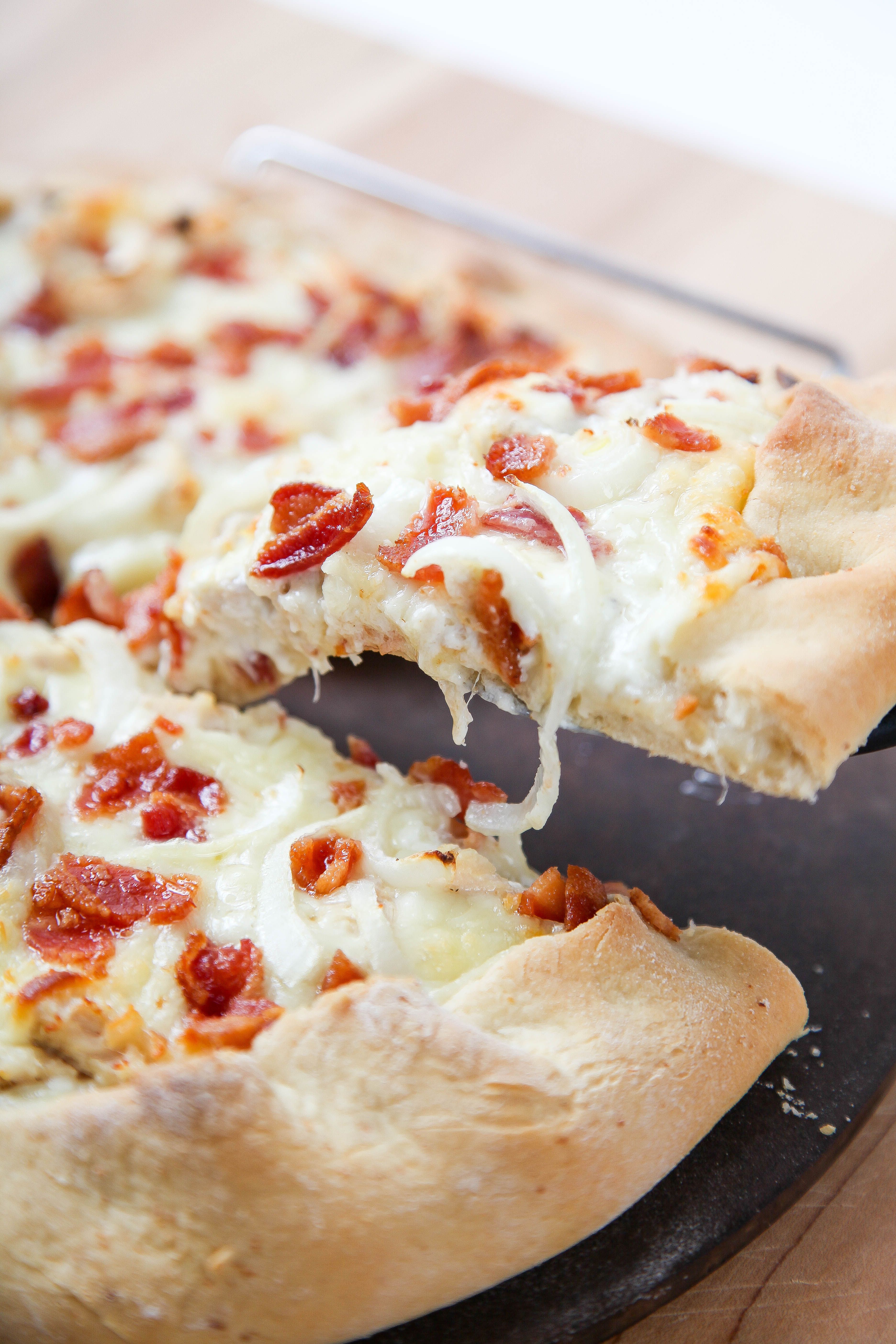 Chicken Alfredo and Bacon Pizza by krystlekouture Quick & Easy Recipe