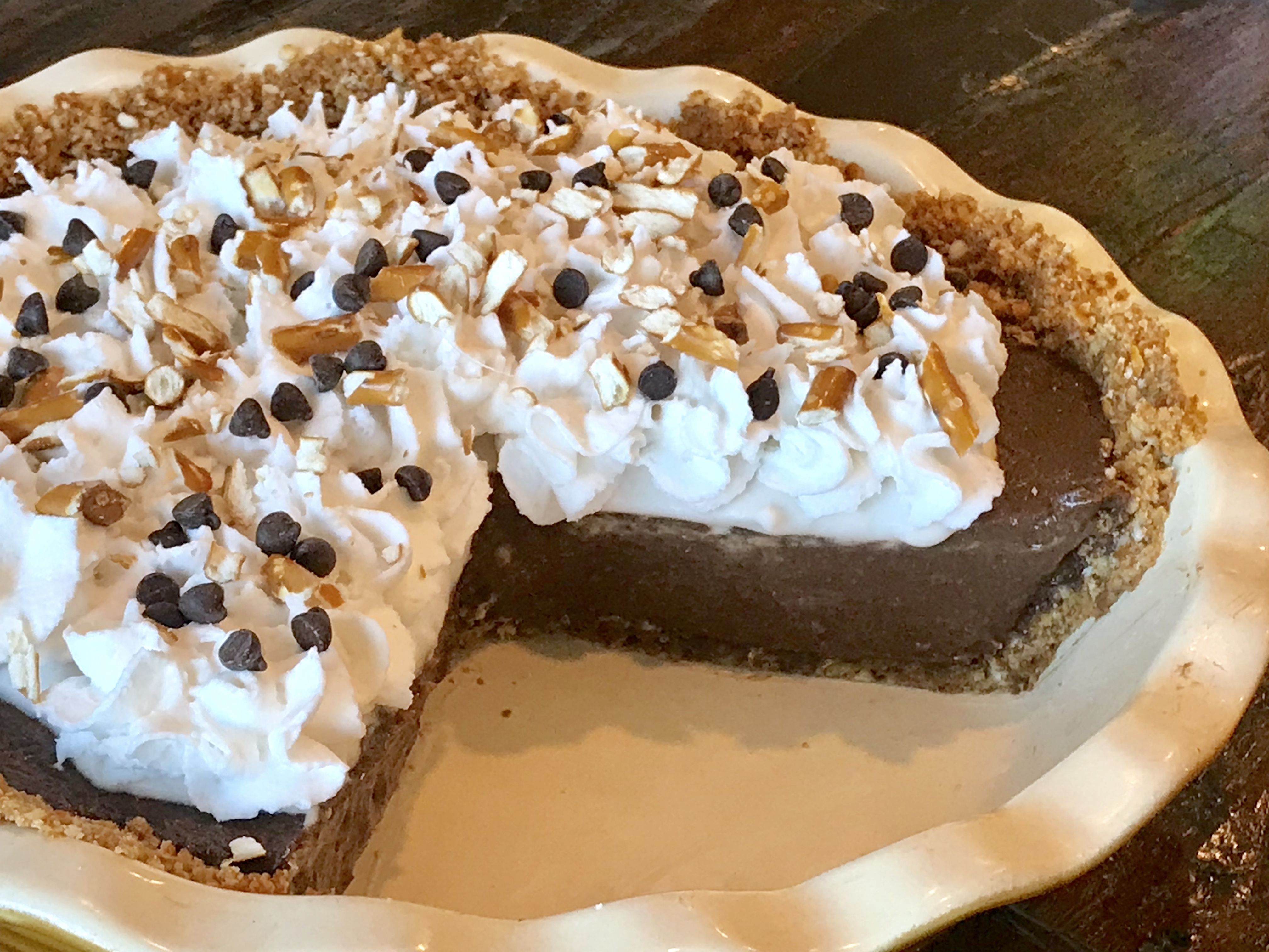 Chocolate Cream Pretzel Crust Pie by audreyedunham Quick & Easy