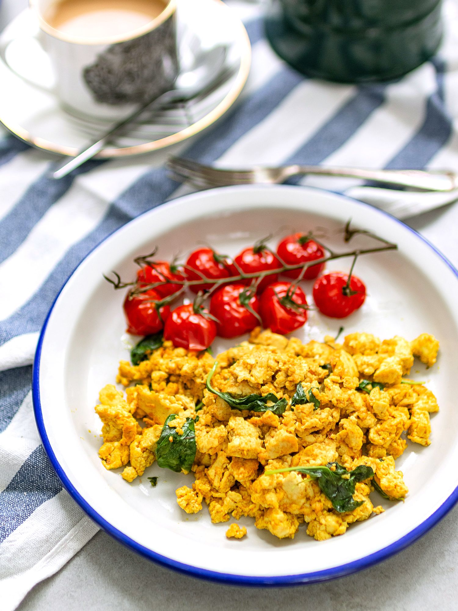 Tofu Scramble with Spinach and Tomatoes Recipe | The Feedfeed