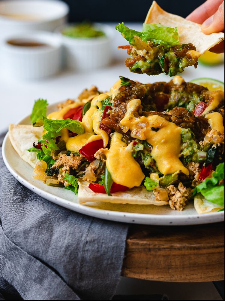 Loaded Spiced Tofu Nachos with Peppers and 'Cheese' Sauce Recipe | The ...