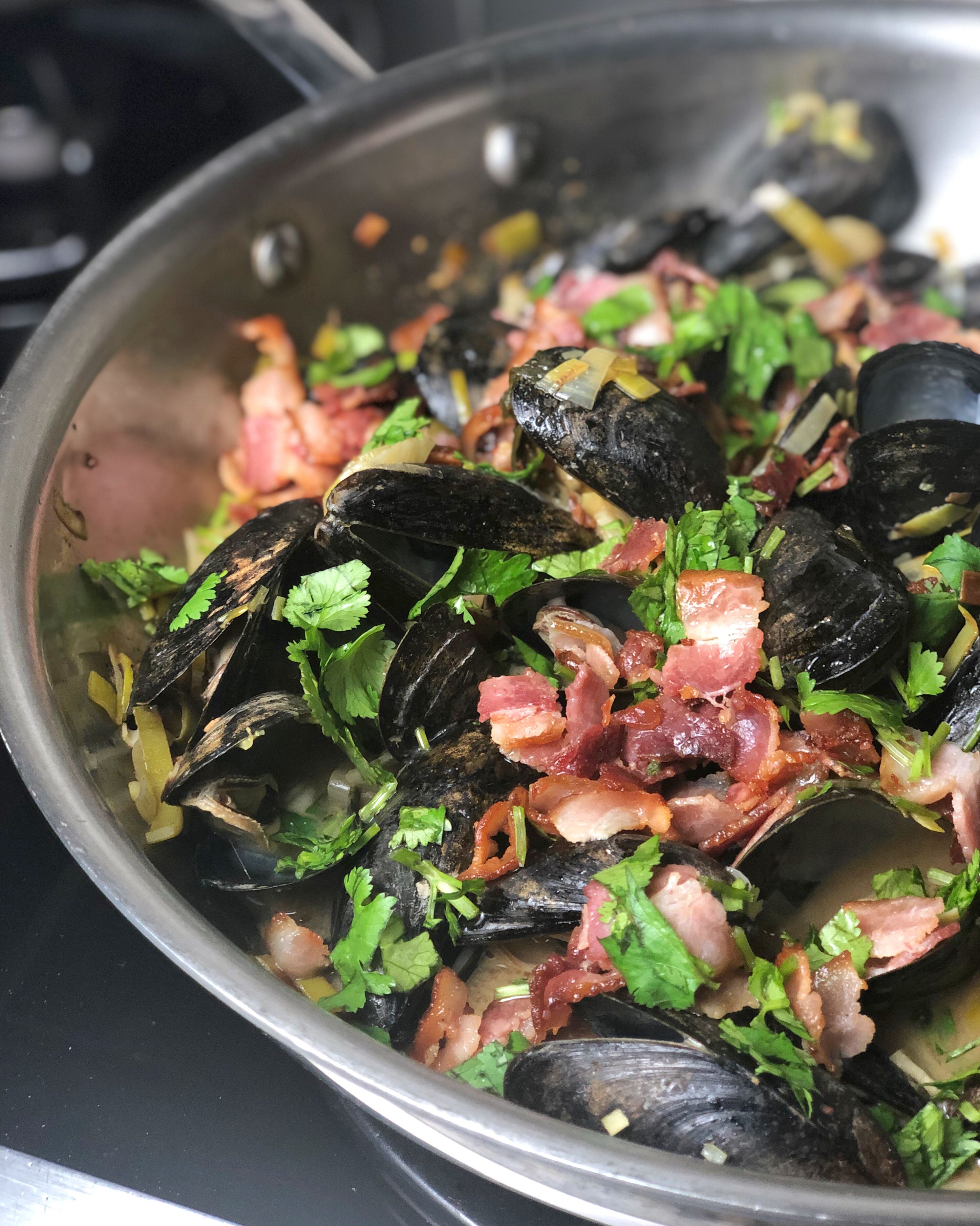 Leek and Bacon Mussels Recipe The Feedfeed