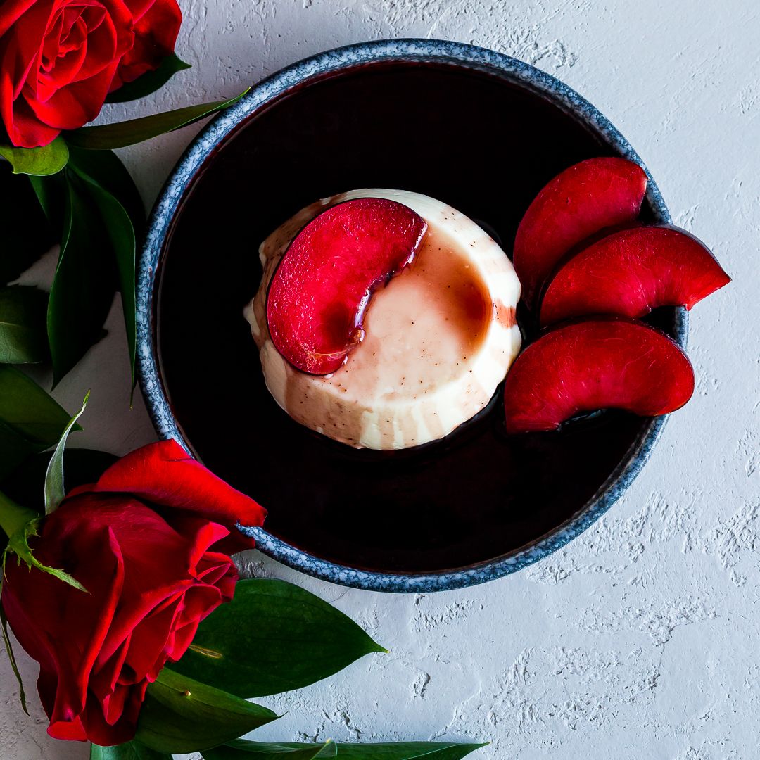 Labneh Kefir Panna Cotta with Red Wine Syrup by spoonabilities Quick