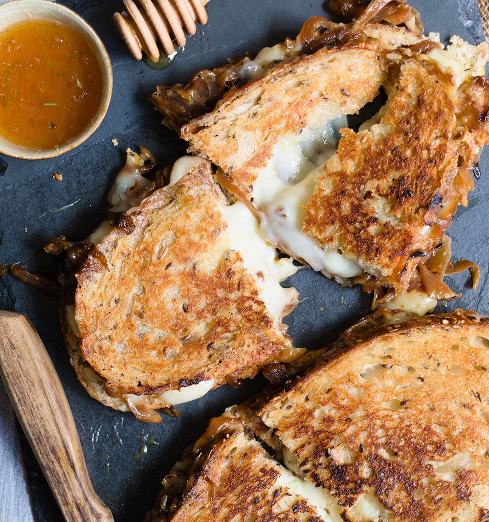Bourbon Caramelized Onion Grilled Cheese by cherryonmysundae Quick