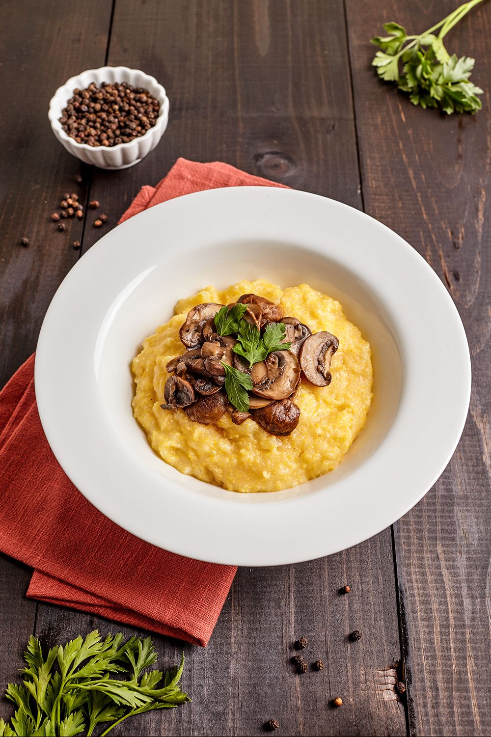 Garlicky Mushrooms with Polenta Recipe | The Feedfeed