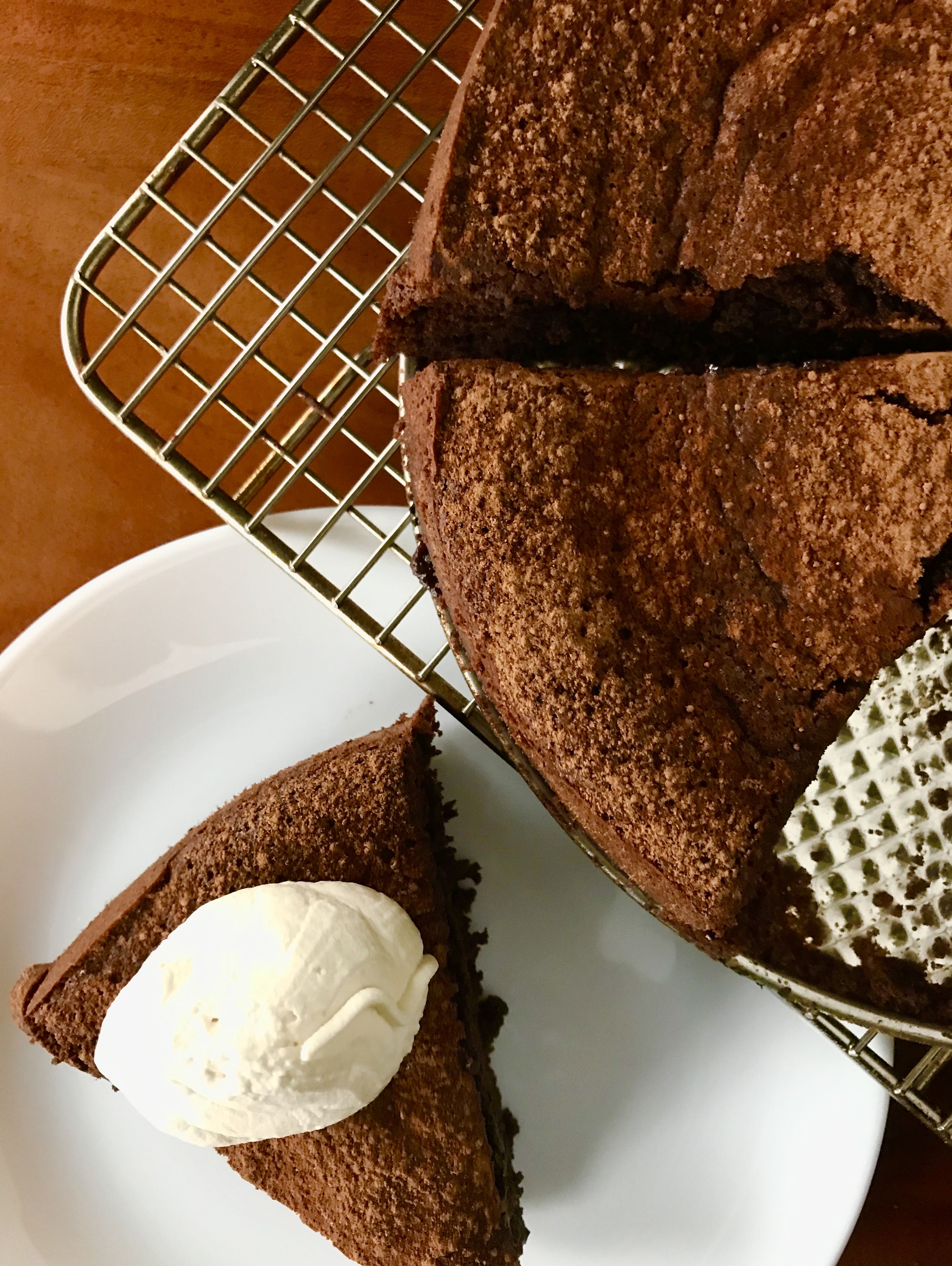 Flourless Mocha Cake with Kahlua Cream Recipe The Feedfeed