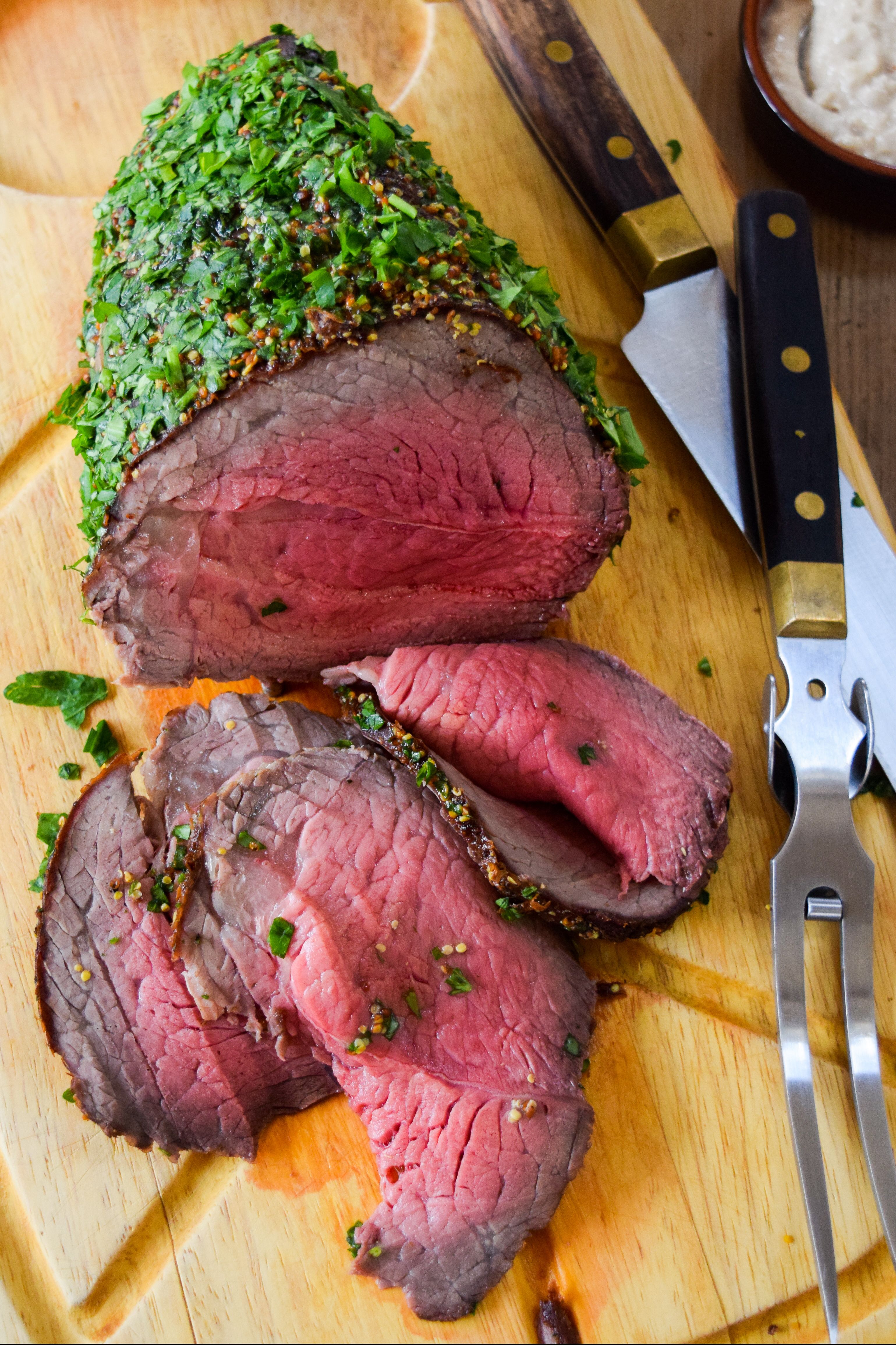 Fresh Herb And Mustard Crusted Roast Beef By Missrachelphipps Quick Easy Recipe The Feedfeed