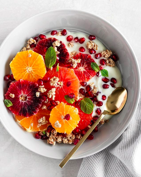 Yogurt Bowl with Orange, Pomegranate and Granola Recipe | The Feedfeed