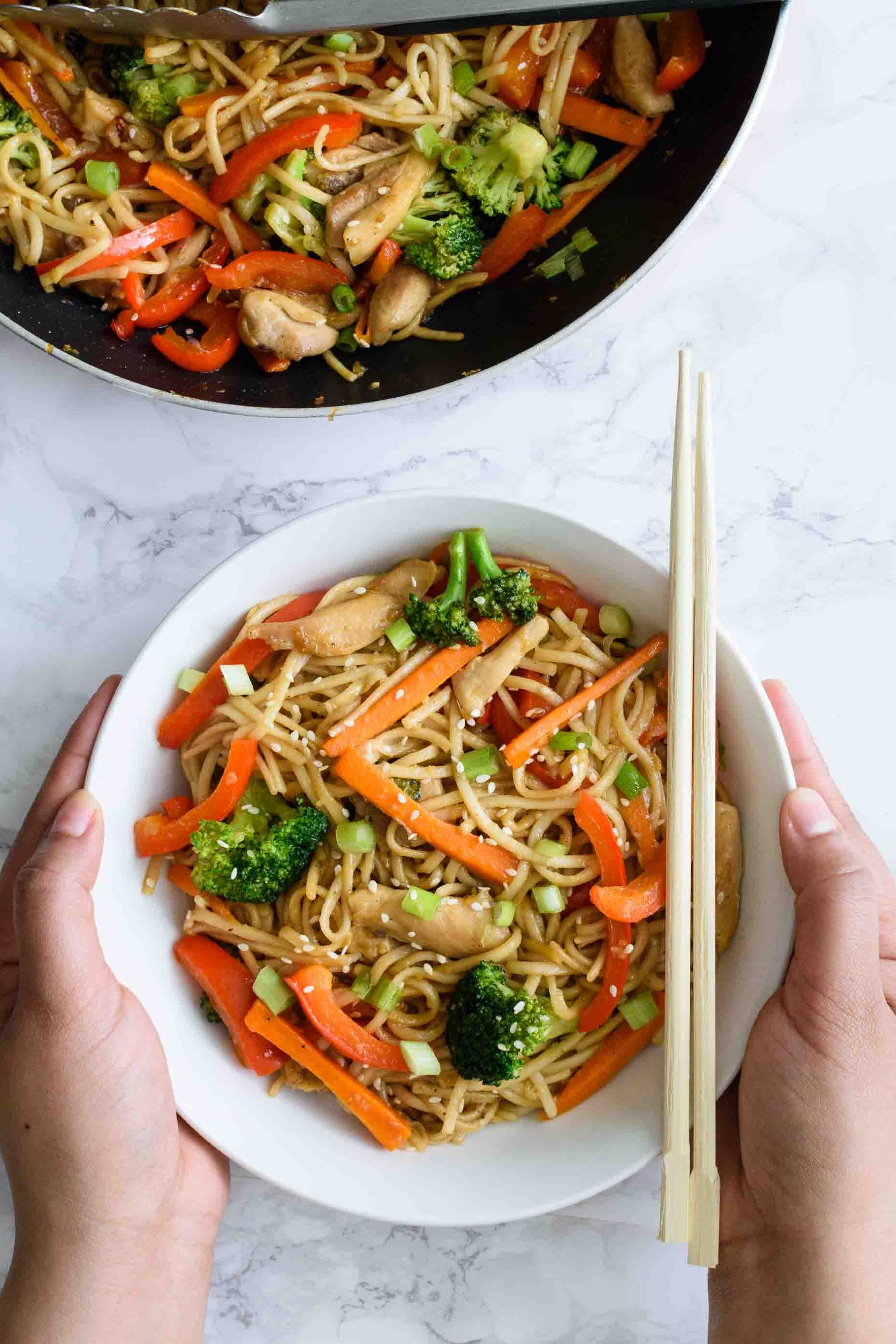 Broccoli, Peppers and Chicken Lo Mein Recipe The Feedfeed