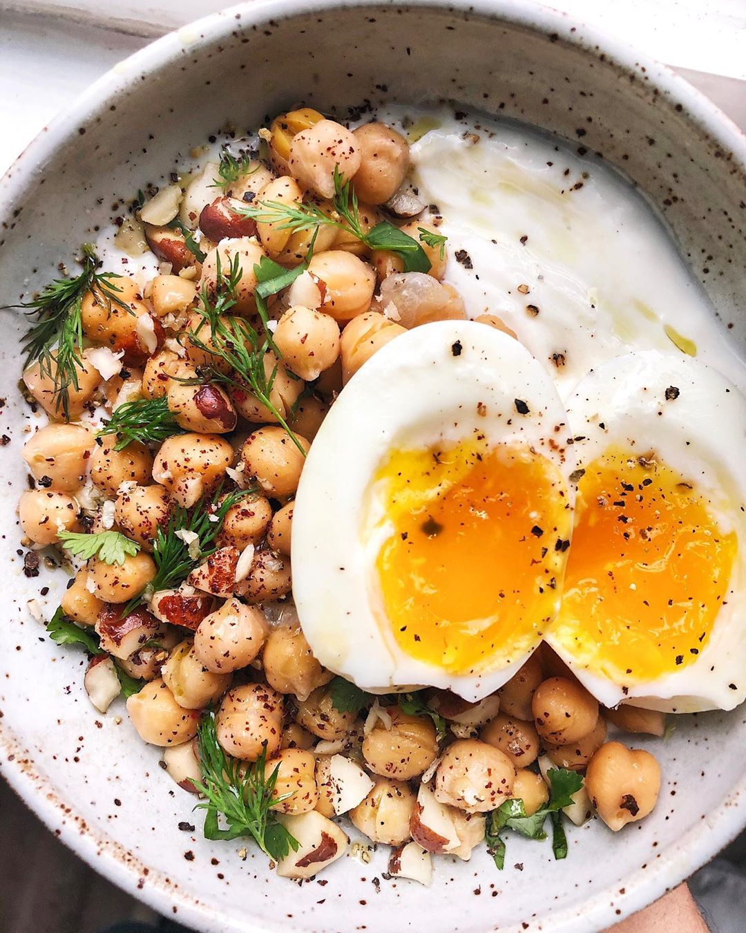 Mediterranean Chickpeas With Yogurt Sumac And Jammy Egg Recipe The Feedfeed