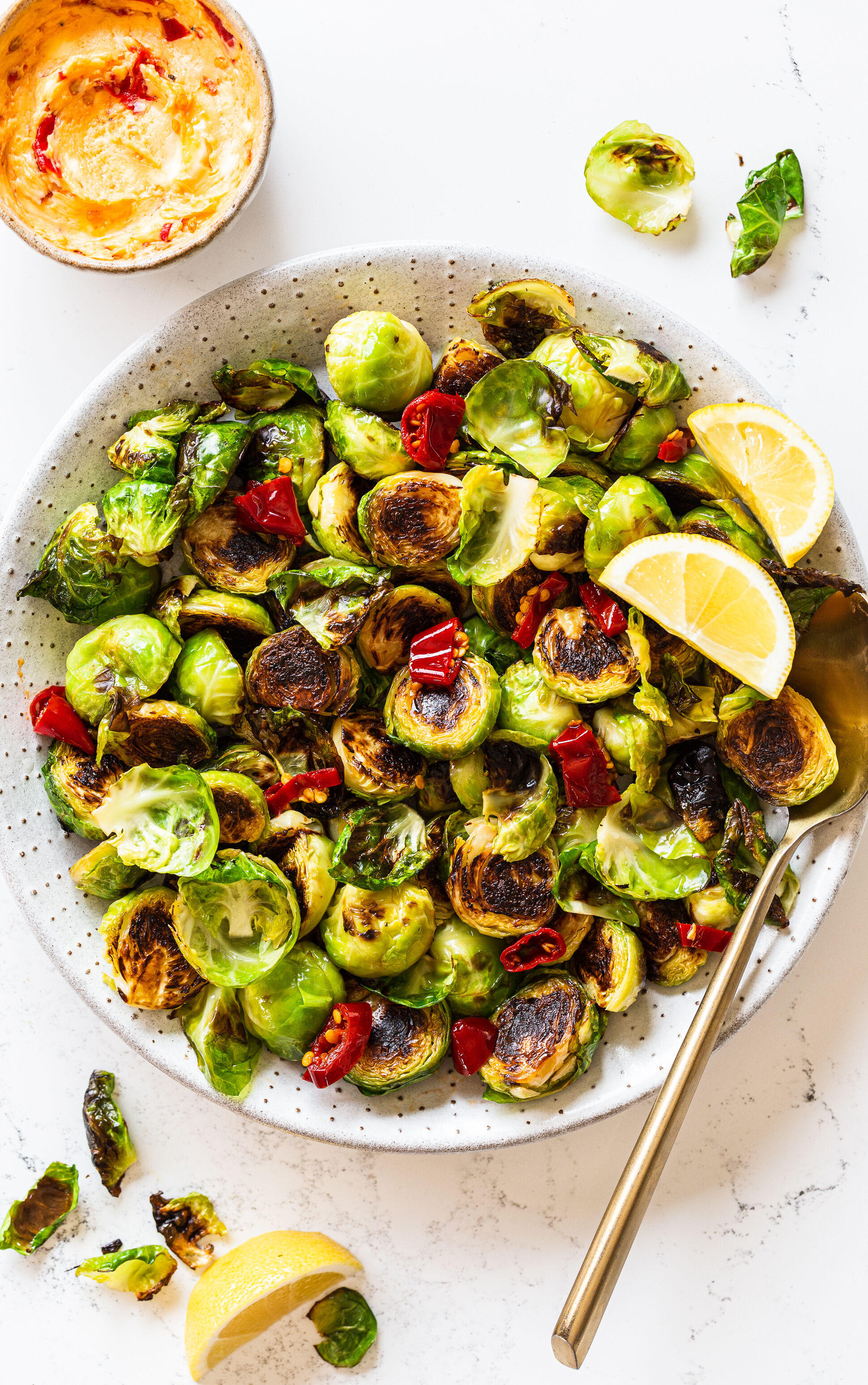 Calabrian Chili Butter Roasted Brussels Sprouts By Racheldolfi Quick Easy Recipe The Feedfeed