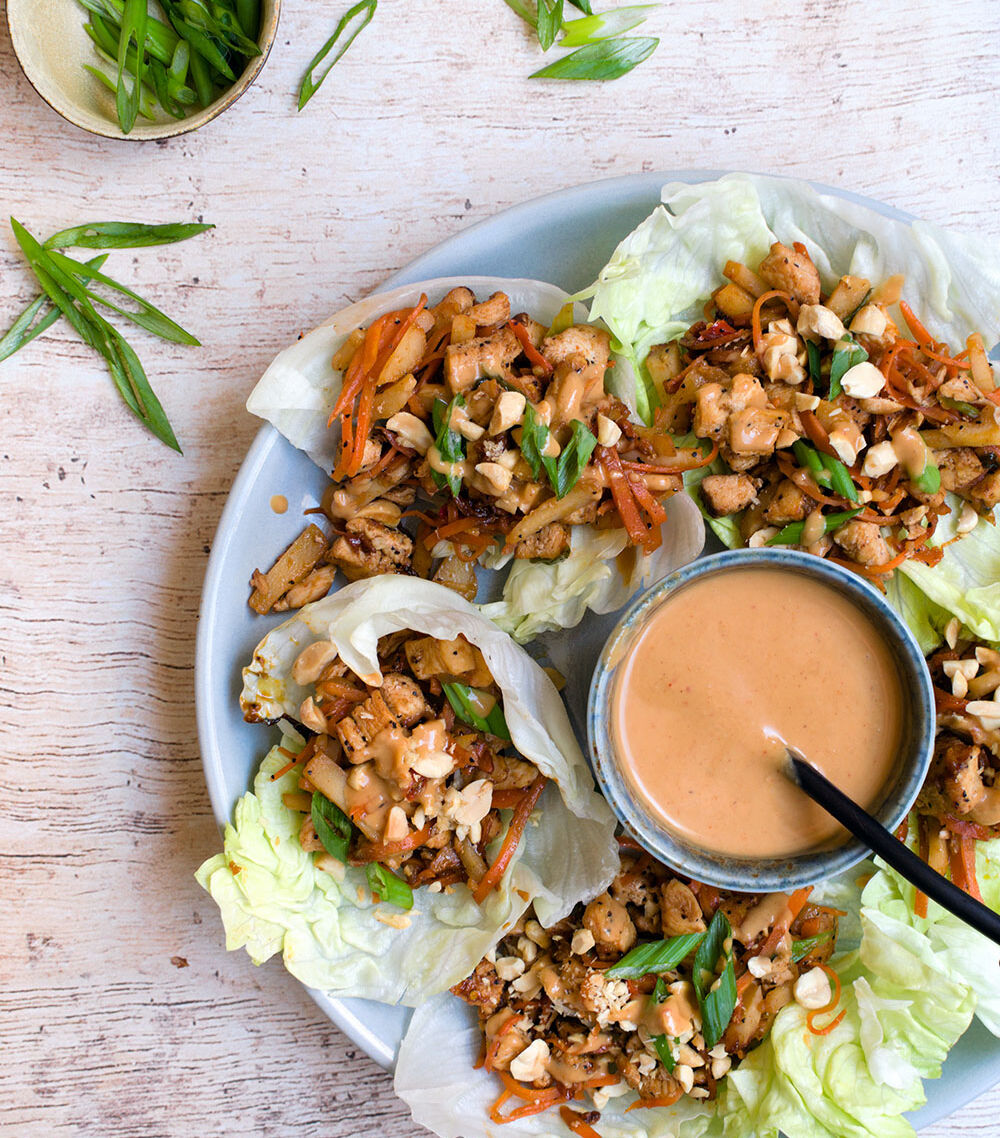 Spicy Thai Chicken Lettuce Wraps Recipe The Feedfeed