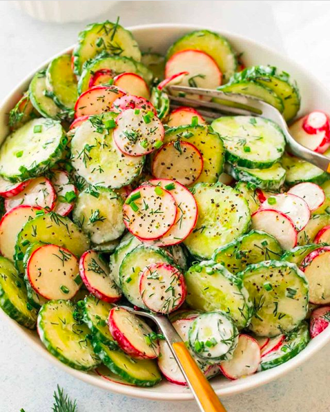 Creamy Cucumber Radish Salad | The Feedfeed