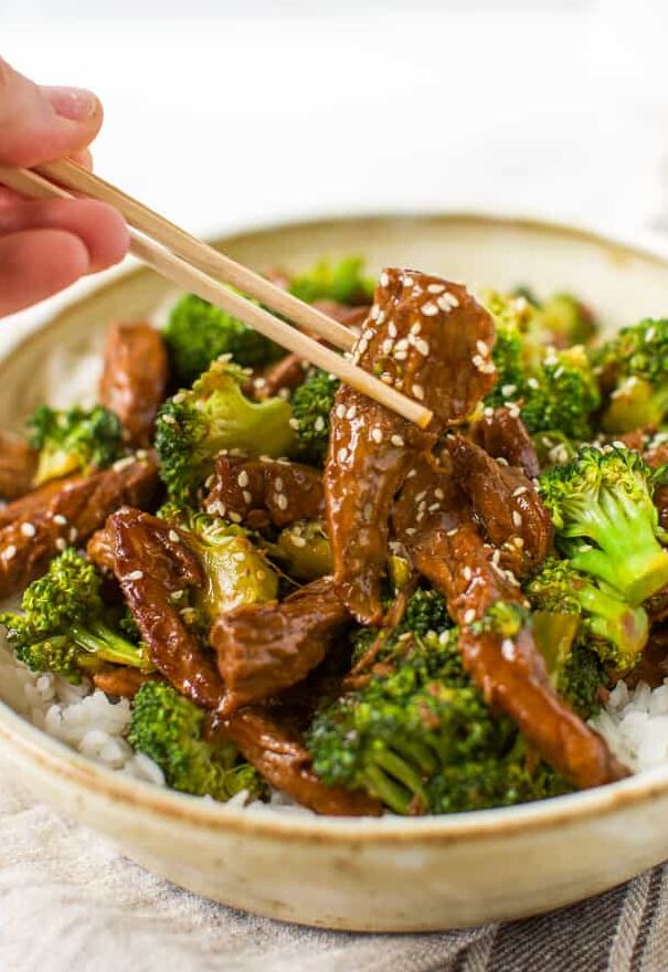 Beef and Broccoli with Steamed Rice Recipe | The Feedfeed