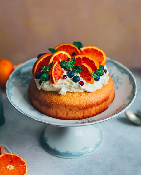 Blood Orange Sponge Cake With Cream Cheese Frosting Recipe By Adina Chitu The Feedfeed