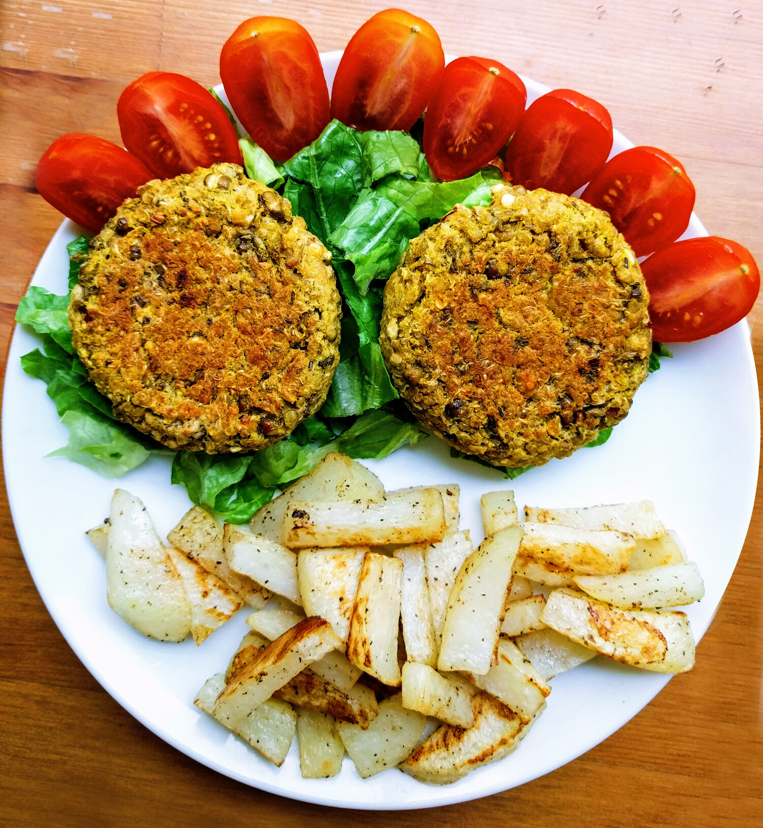Mung Bean Fritters with Potato wedges by cookinghealthy.co Quick