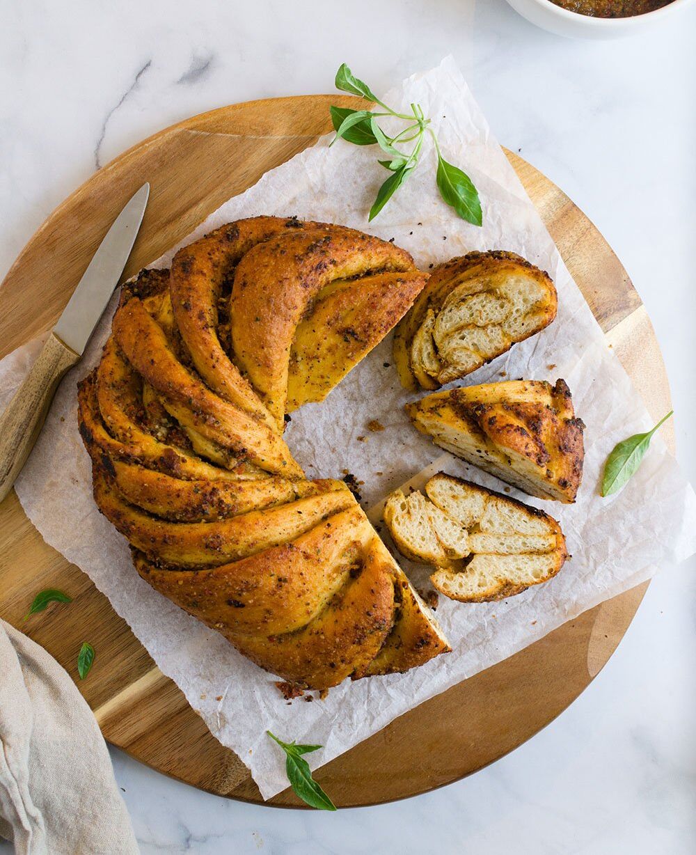 Sun dried Tomato Pesto Bread by cherryonmysundae Quick & Easy Recipe