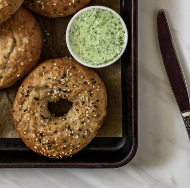 Quinoa Multigrain Bagels with Wild Arugula Cream Cheese Recipe The
