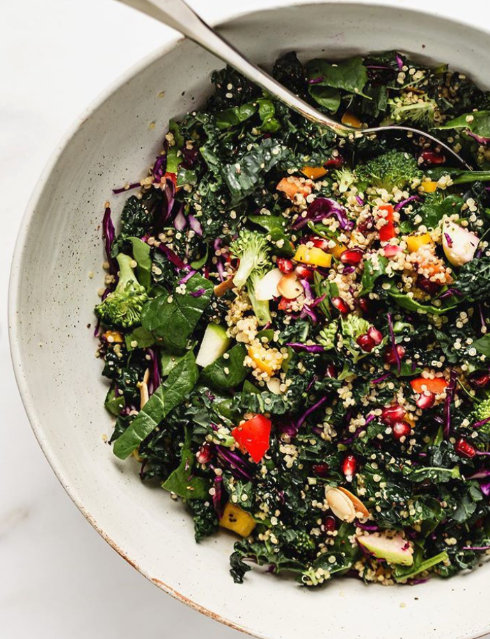 Kale, Quinoa, Broccoli Salad with Maple Dijon Dressing Recipe The