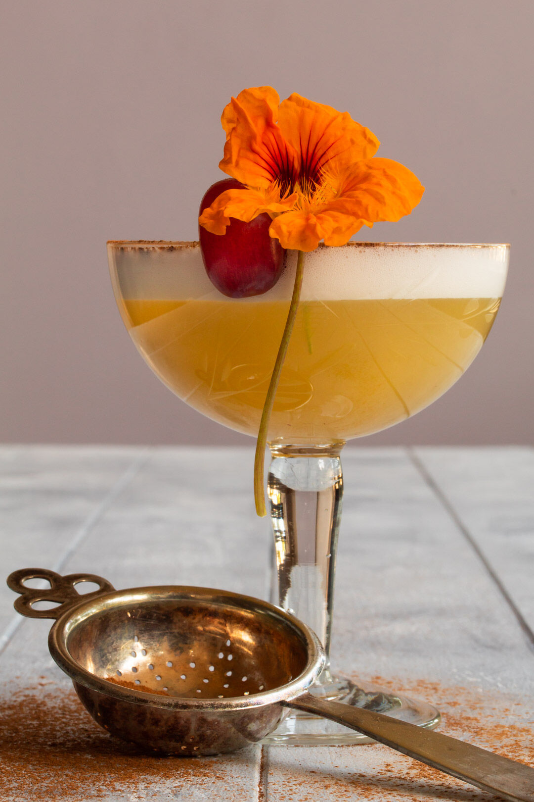 Cinnamon and Grape Silver Gin Sour Recipe The Feedfeed