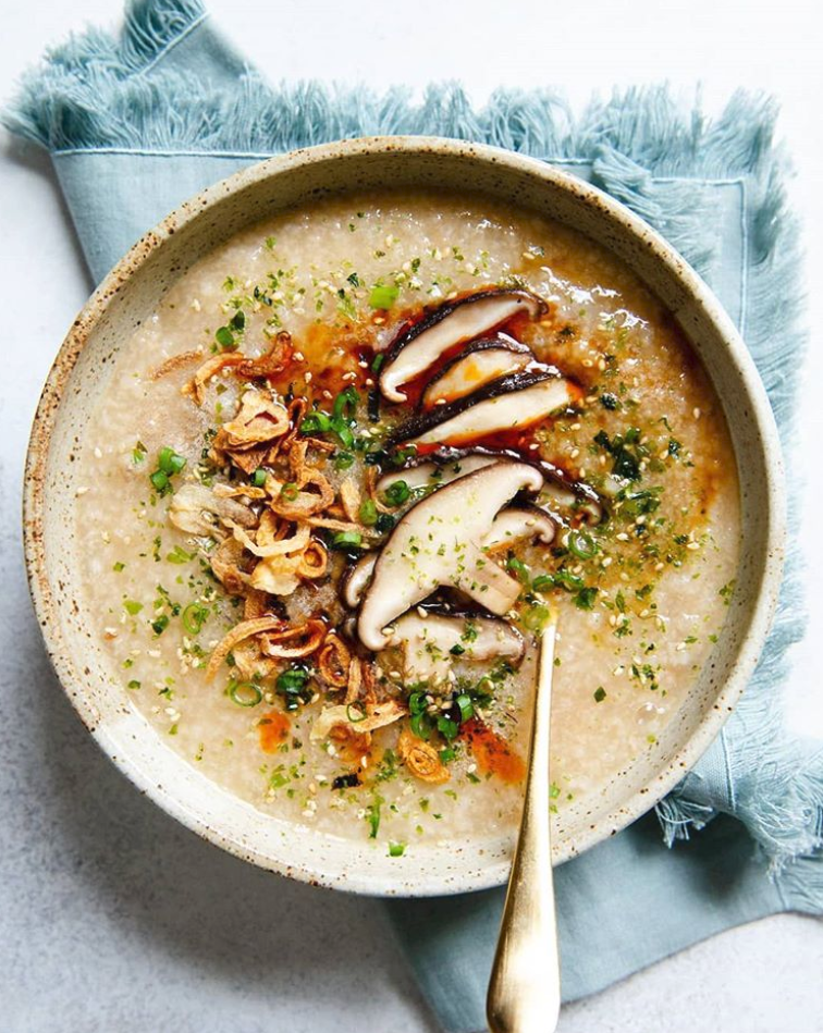 Vegan Mushroom Congee (Jook) Recipe | The Feedfeed