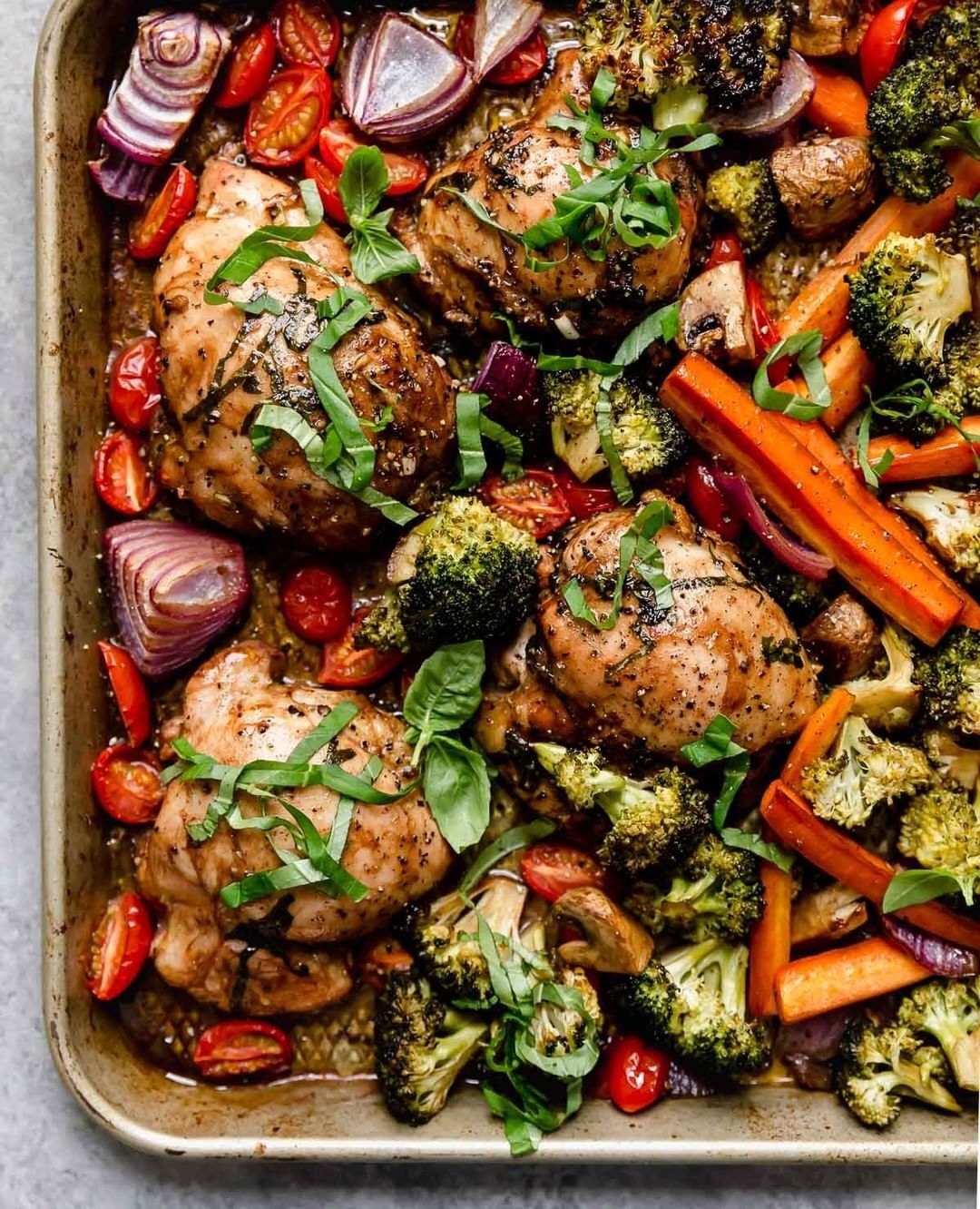 Sheet Pan Balsamic Chicken with Vegetables Recipe | The Feedfeed