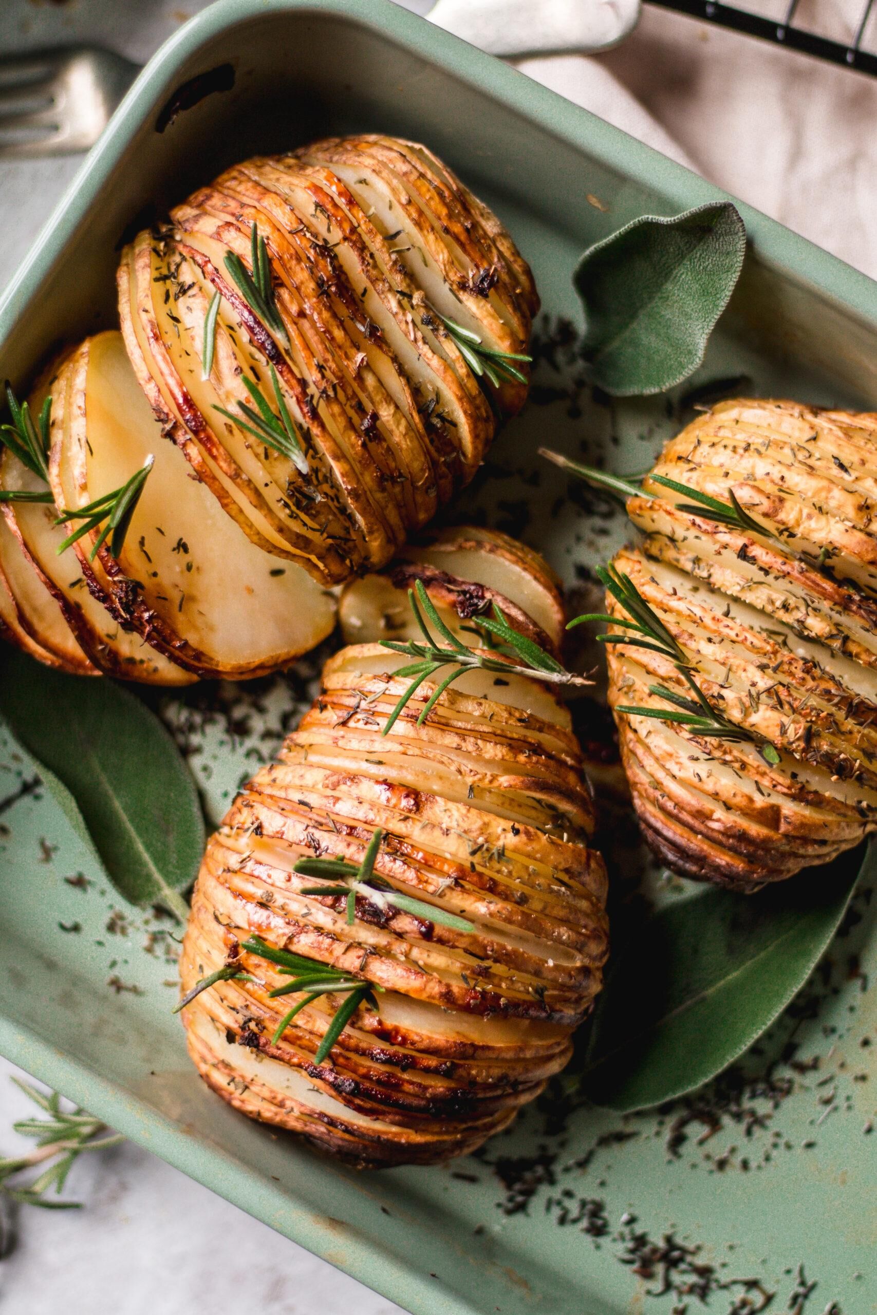 Garlic Herb Hasselback Potatoes