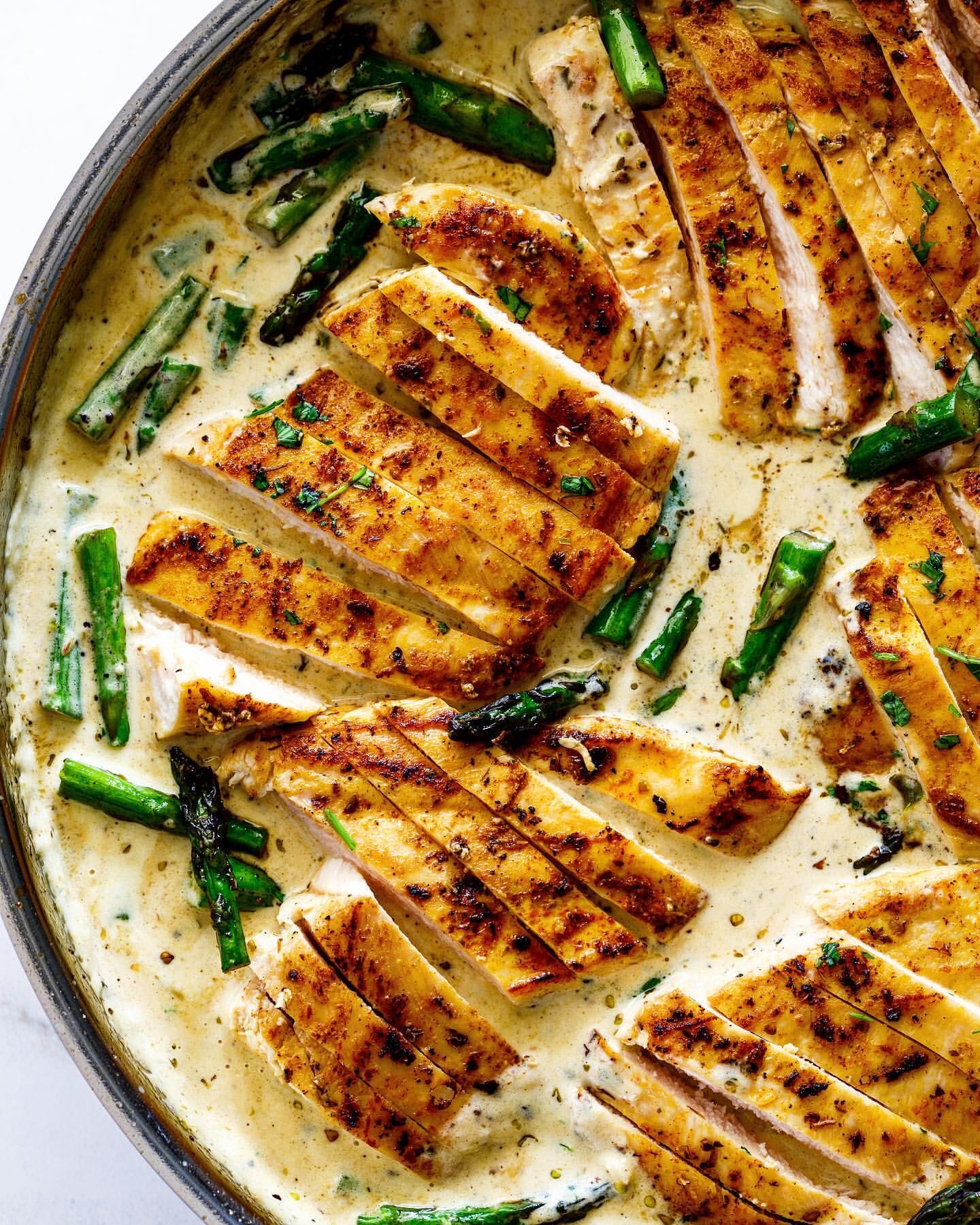 Lemon Chicken Creamy Alfredo Pasta with Asparagus Recipe The Feedfeed