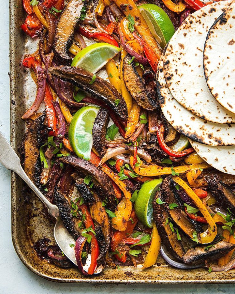 Fajitas with Portobello Mushroom, Onion and Peppers Recipe The Feedfeed