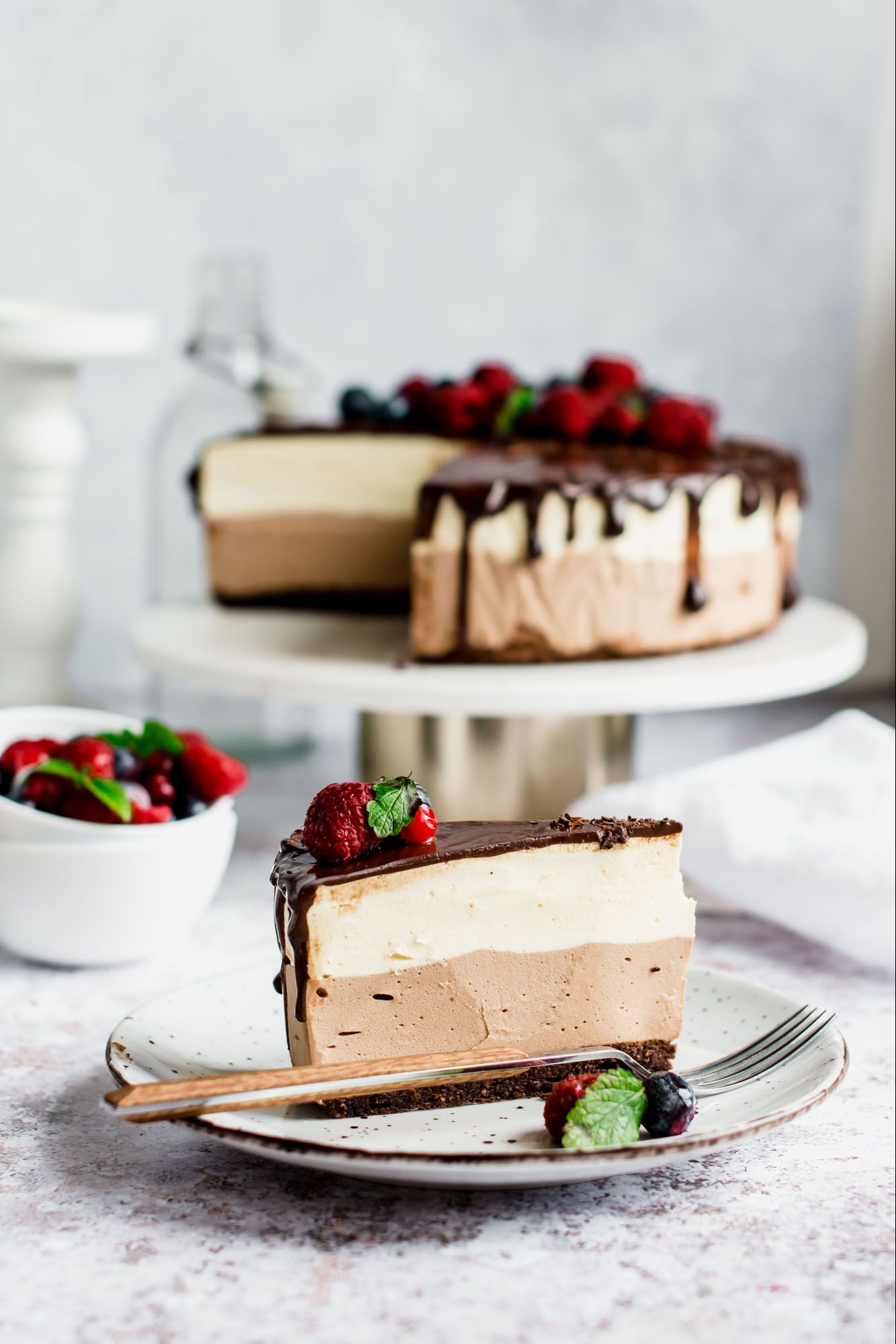 Chocolate Vanilla Mousse Cake Recipe The Feedfeed