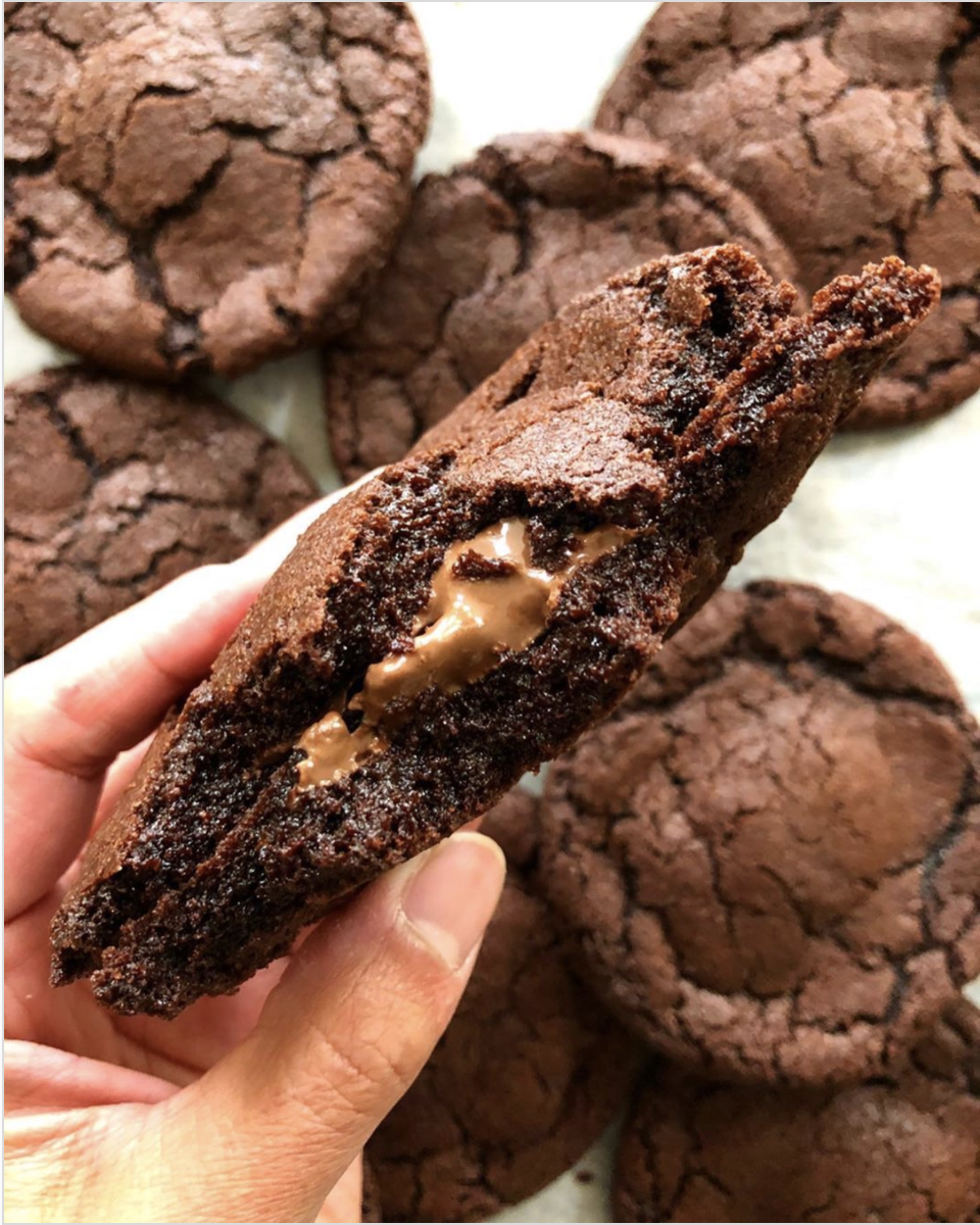 Chocolate Hazelnut Stuffed Chocolate Cookies Recipe The Feedfeed