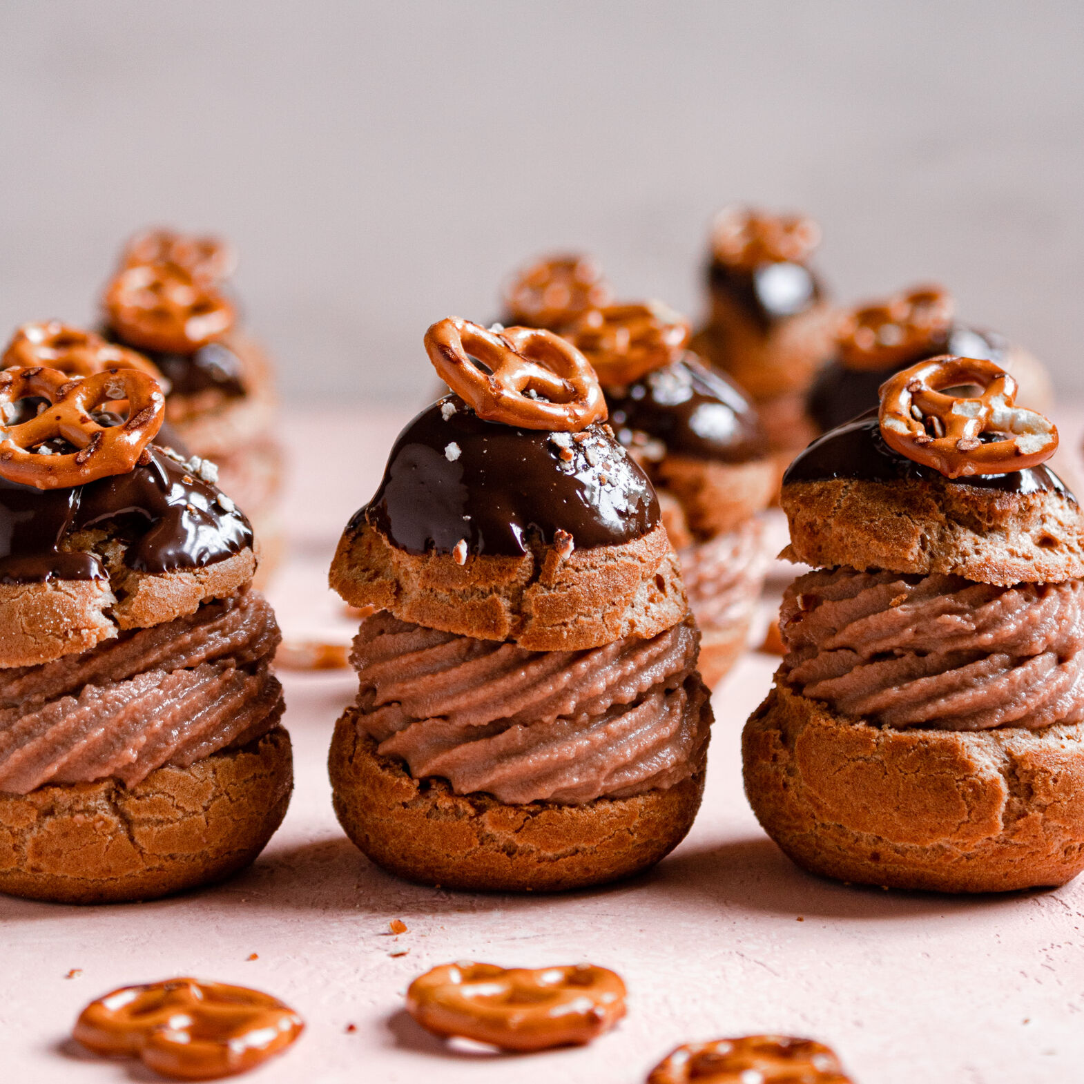 Pretzel Chocolate Cream-Puffs by onesarcasticbaker | Quick &amp; Easy Recipe |  The Feedfeed