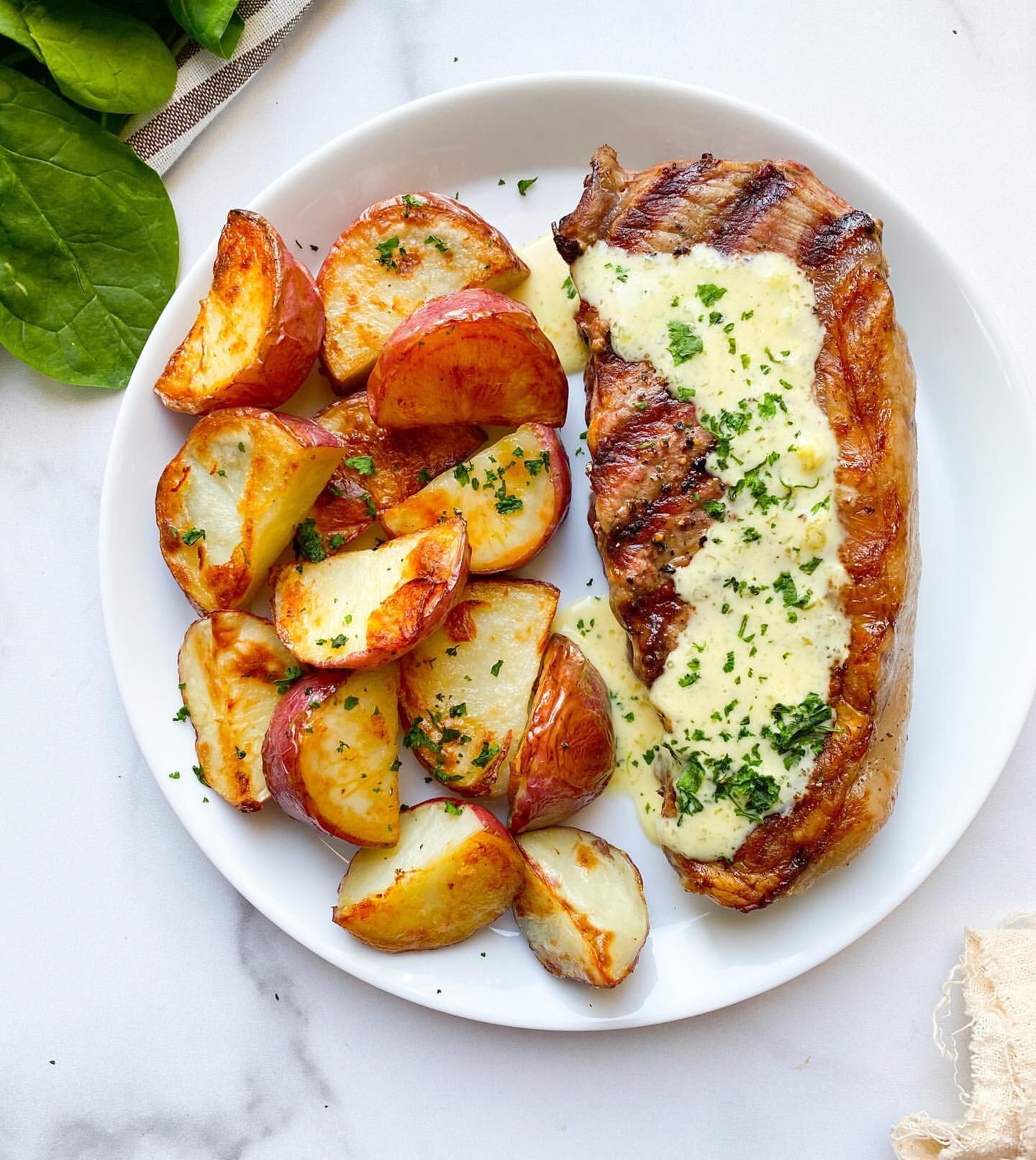 Steak With Garlic Cream Sauce Recipe The Feedfeed 