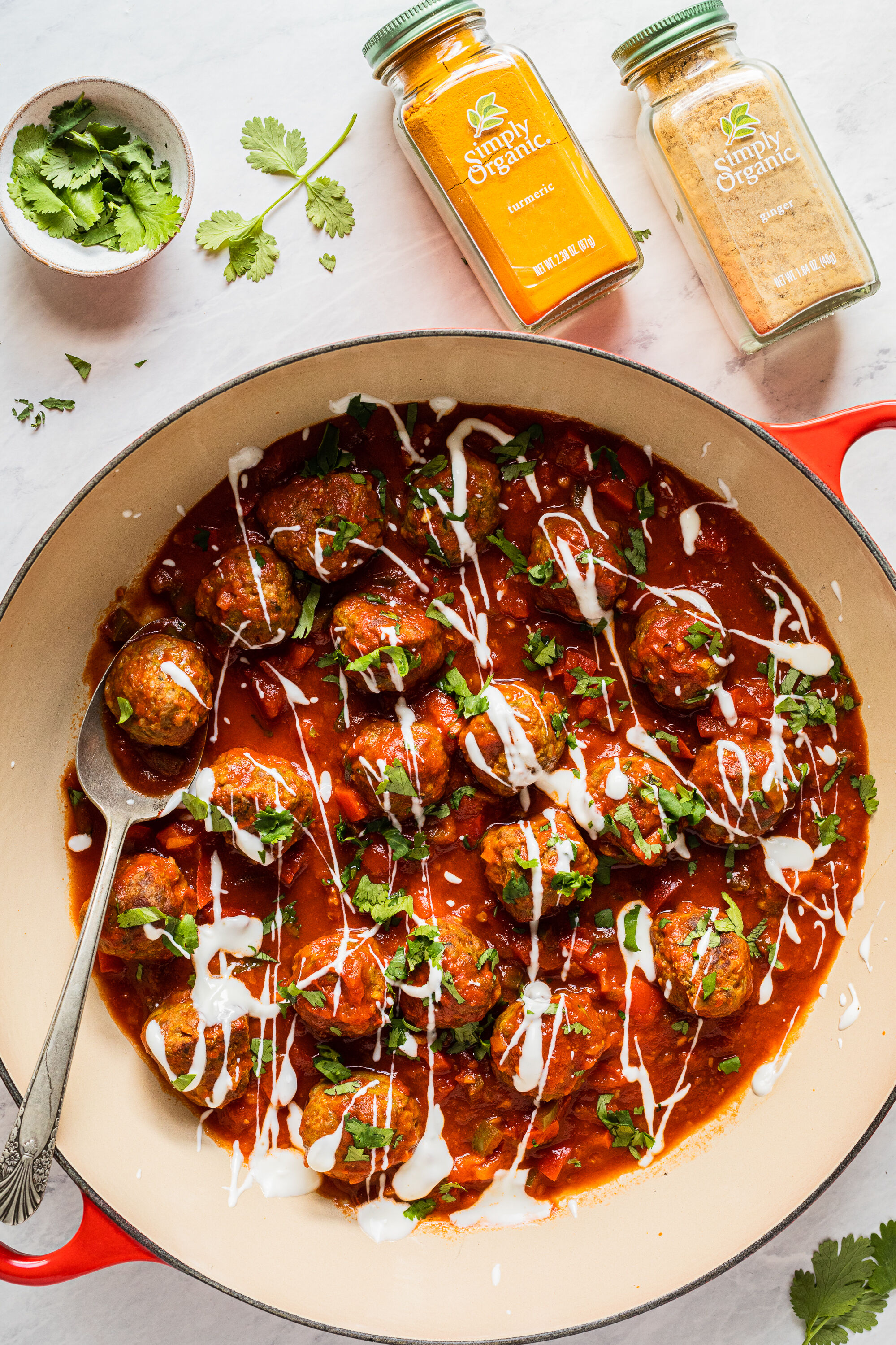 How to Make Turmeric and Ginger Meatballs with Tangy Red Pepper Sauce