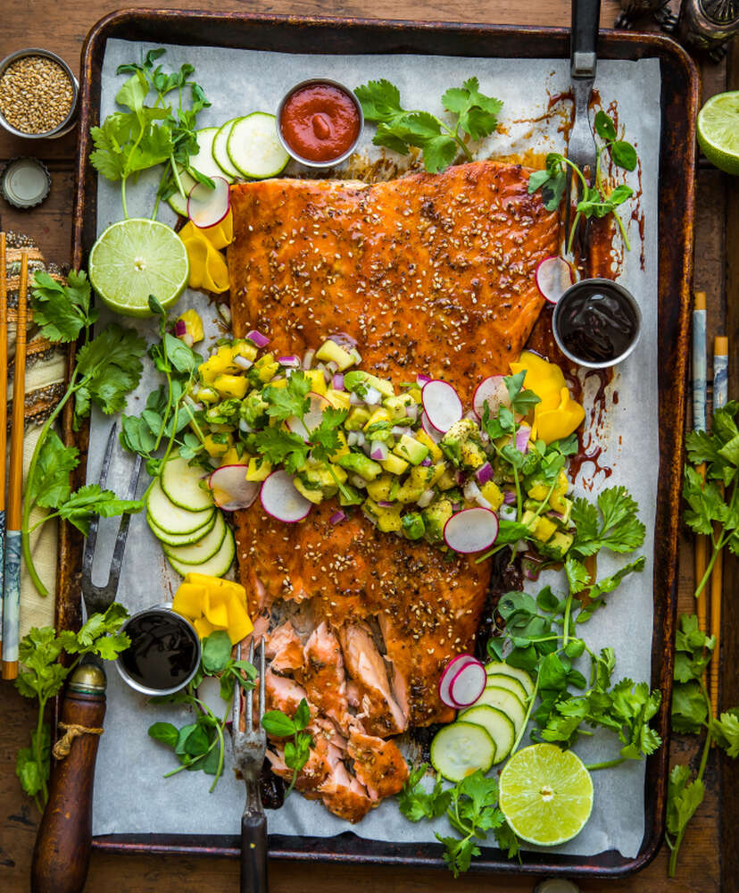 Traeger Maple Sriracha Salmon with Avocado Pineapple Salsa Recipe | The