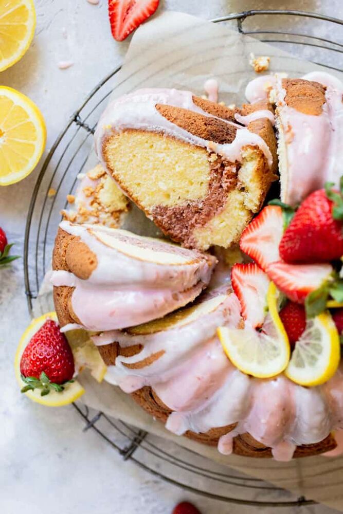 Strawberry Lemonade Bundt Cake Recipe The Feedfeed