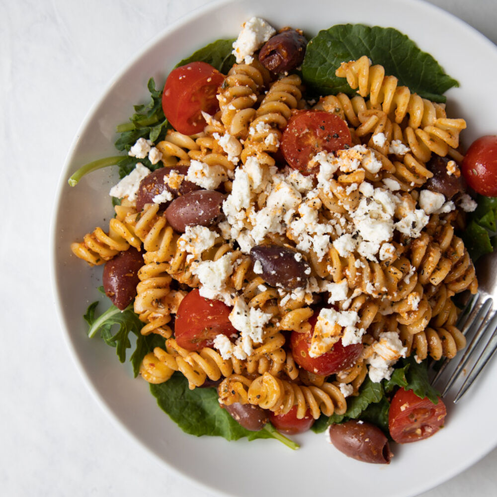 Red Pepper Pesto Pasta Salad Recipe | The Feedfeed
