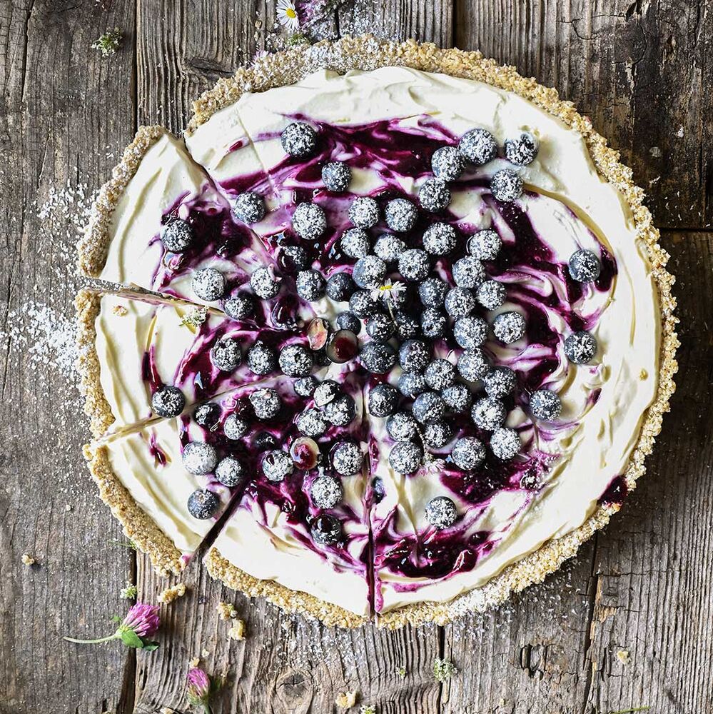 Nobake blueberry cheesecake with oat crust by anna_s_table Quick
