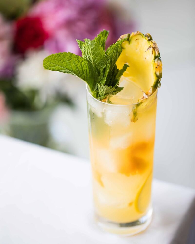 Pineapple, Mango and Mint Green Tea Mezcal Cocktail Recipe | The Feedfeed